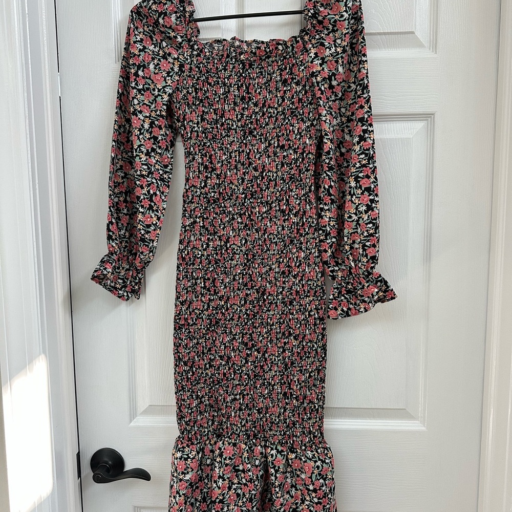 Floral Smocked Midi Dress